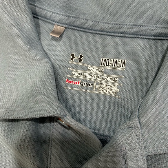 Under Armour Golf Polo Men’s HeatGear Performance Short Sleeve Shirt Blue Size M - Picture 4 of 7